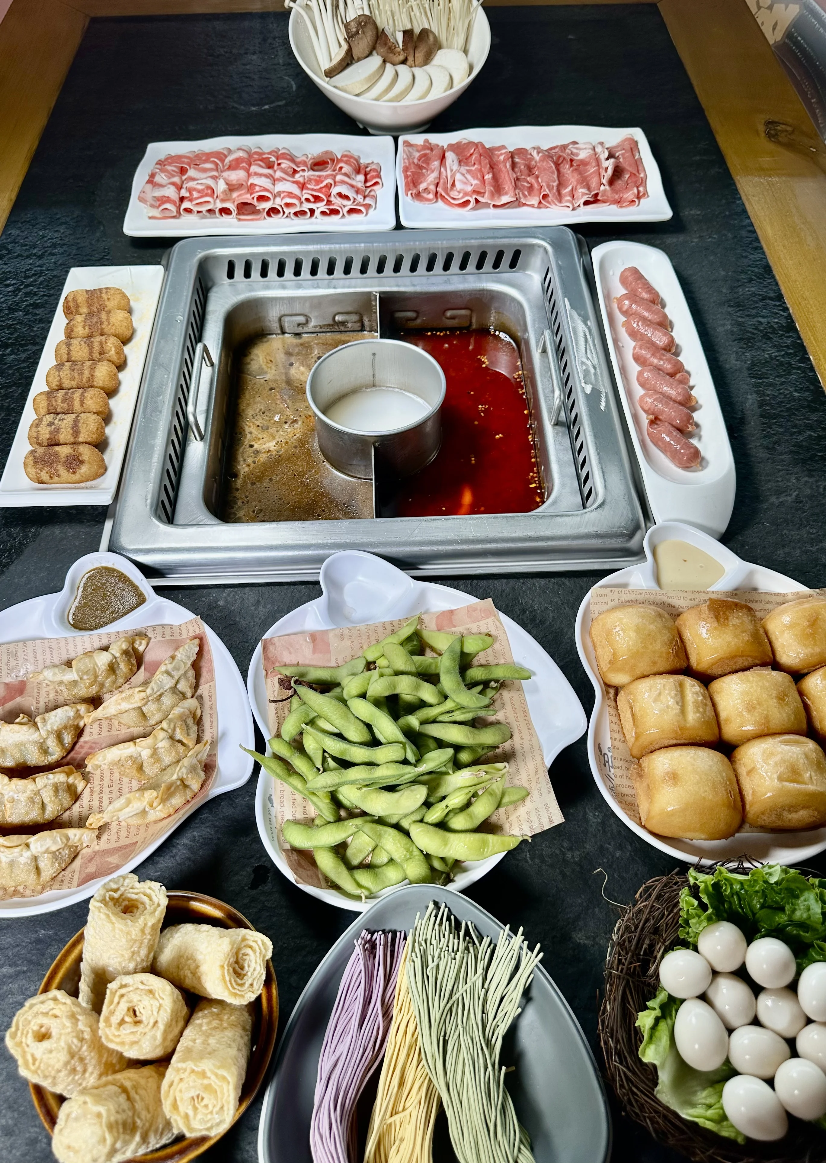 LaMeDuo all-you-can-eat hotpot table setup Somerset NJ